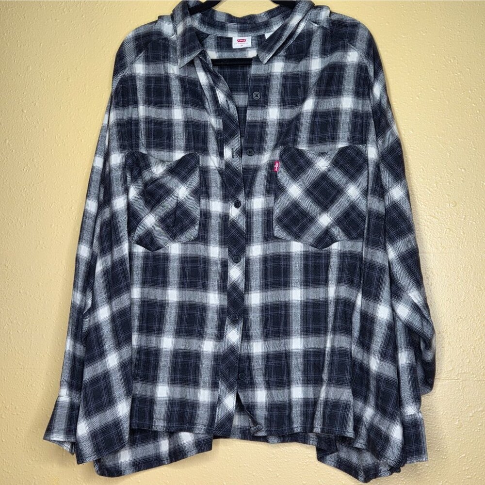 Levi's Harrison Raglan Long Sleeve Plaid Shirt 3X